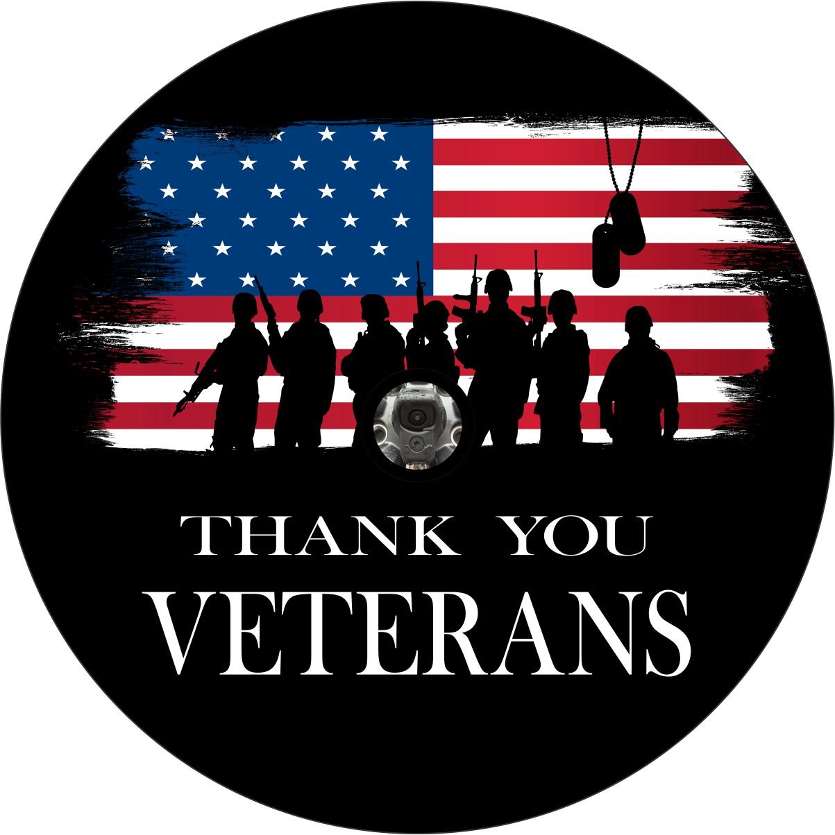 Thank You Veterans American Flag Bronco Spare Tire Cover - Speedlogix