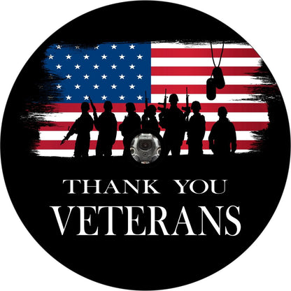 Thank You Veterans American Flag Bronco Spare Tire Cover - Speedlogix