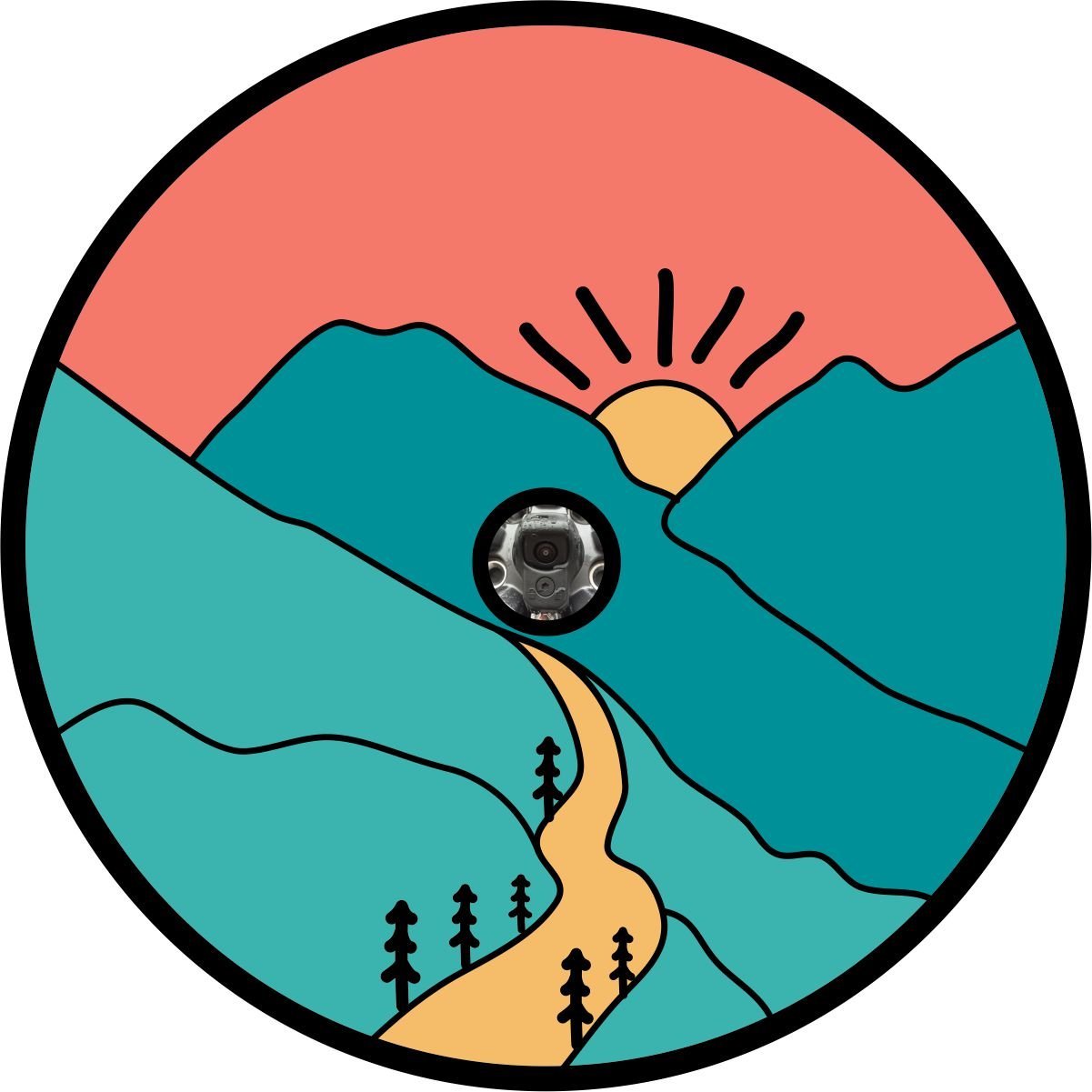 The Sun Shining through the Mountains Spare Tire Cover for Jeep, Bronco, RV, Camper, Trailer, & More - Speedlogix