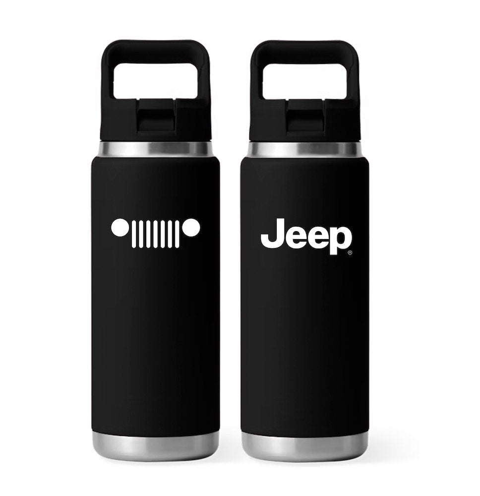 Top Handle Bottle - Jeep Text Grille - Black - Speedlogix