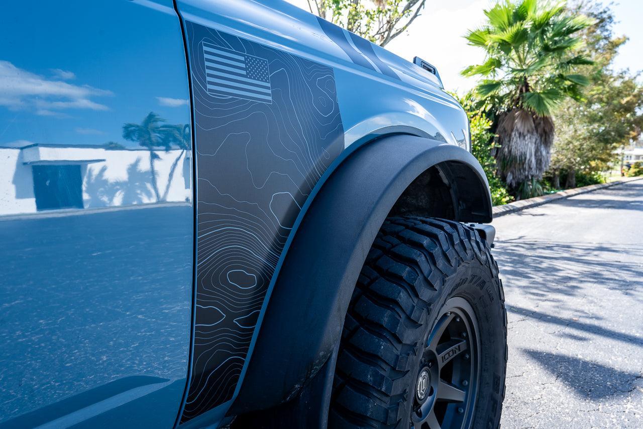 Topo American Flag Fender Overlays - 2021+ Bronco - Speedlogix