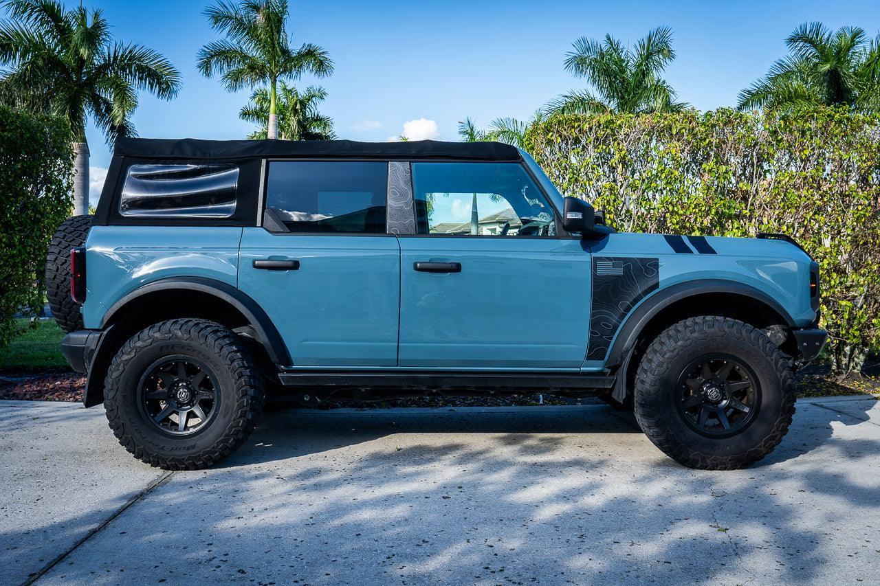 Topo American Flag Fender Overlays - 2021+ Bronco