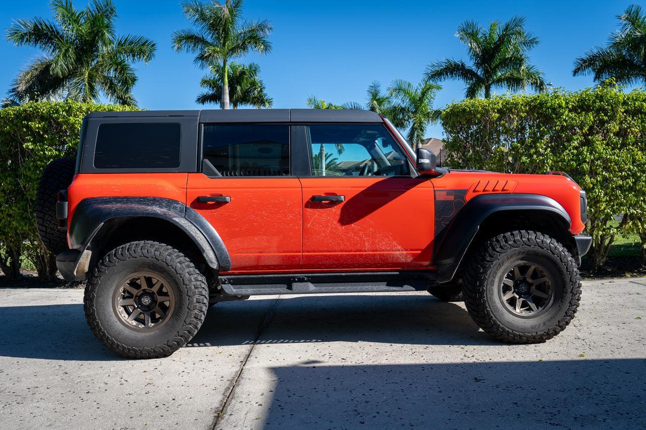 Topo American Flag Fender Overlays (Clear) - 2022+ Bronco Raptor - Speedlogix