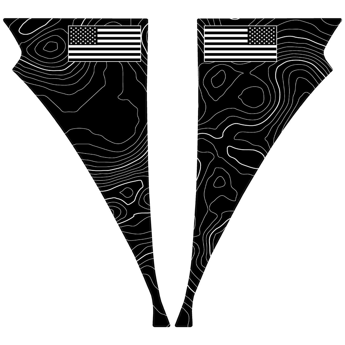 Topo American Flag Fender Overlays (Clear) - 2022+ Bronco Raptor - Speedlogix