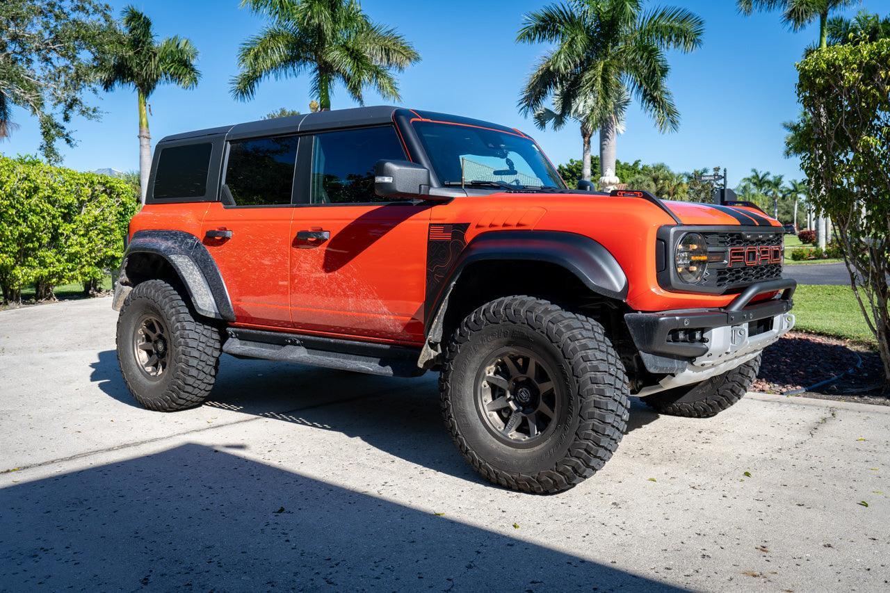 Topo American Flag Fender Overlays (Clear) - 2022+ Bronco Raptor - Speedlogix