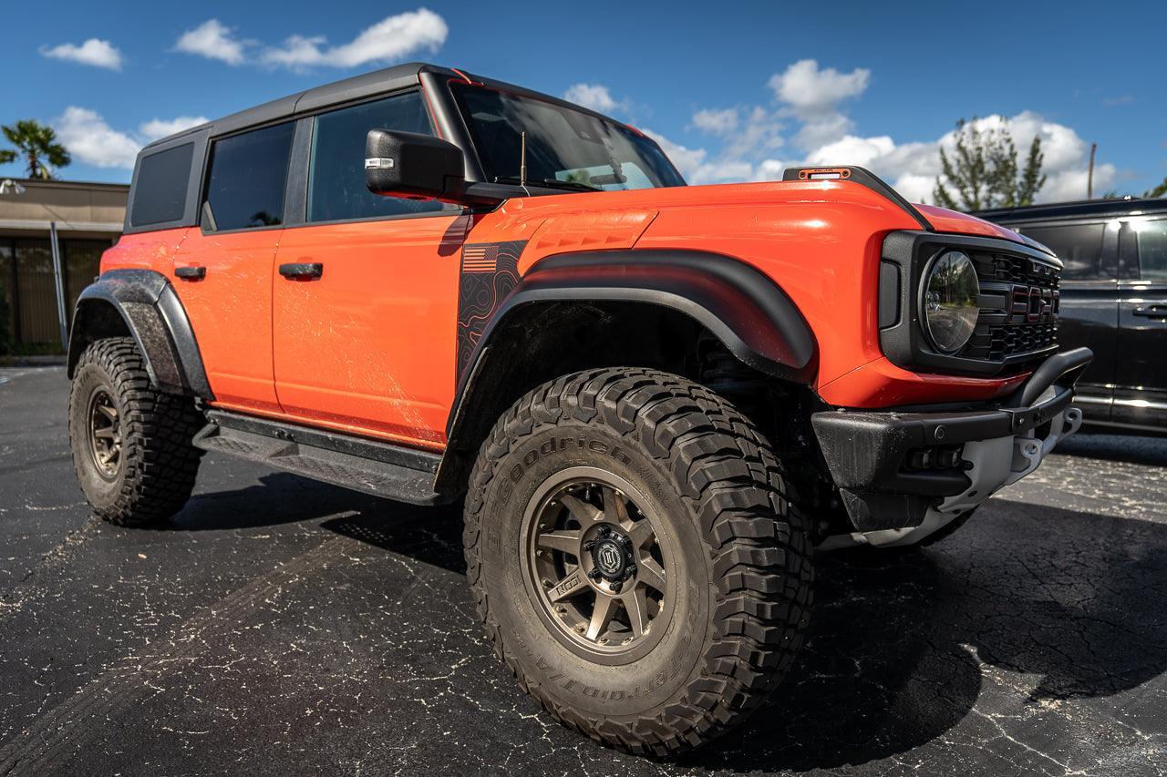 Topo American Flag Fender Overlays (Clear) - 2022+ Bronco Raptor - Speedlogix