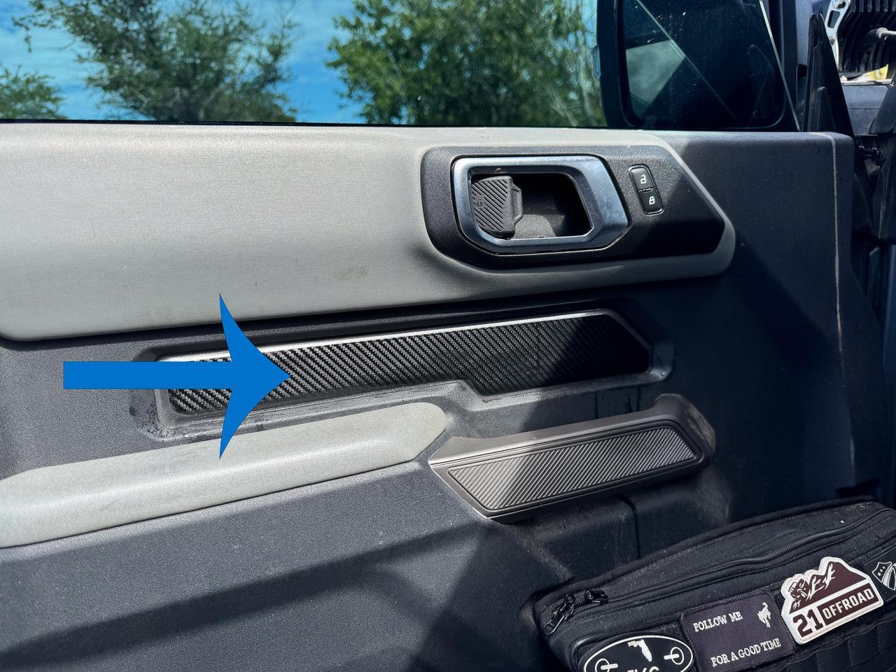 Topo Front Interior Upper Door Card Insert Overlays (Printed Series) - 2021+ Bronco 2 Door - Speedlogix