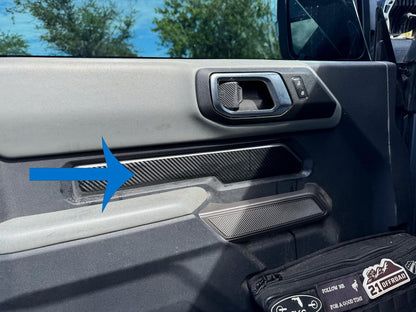 Topo Front Interior Upper Door Card Insert Overlays (Printed Series) - 2021+ Bronco 2 Door - Speedlogix