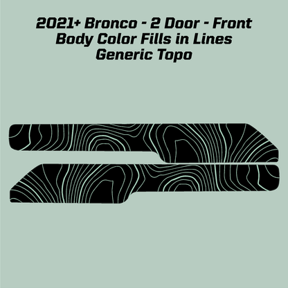 Topo Front Interior Upper Door Card Insert Overlays (Printed Series) - 2021+ Bronco 2 Door - Speedlogix