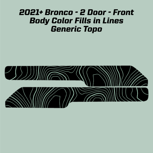 Topo Front Interior Upper Door Card Insert Overlays (Printed Series) - 2021+ Bronco 2 Door - Speedlogix