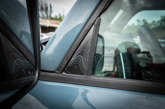 Topo Front Window Triangle Overlay (Printed Series) - 2021+ Bronco 4 Door - Speedlogix