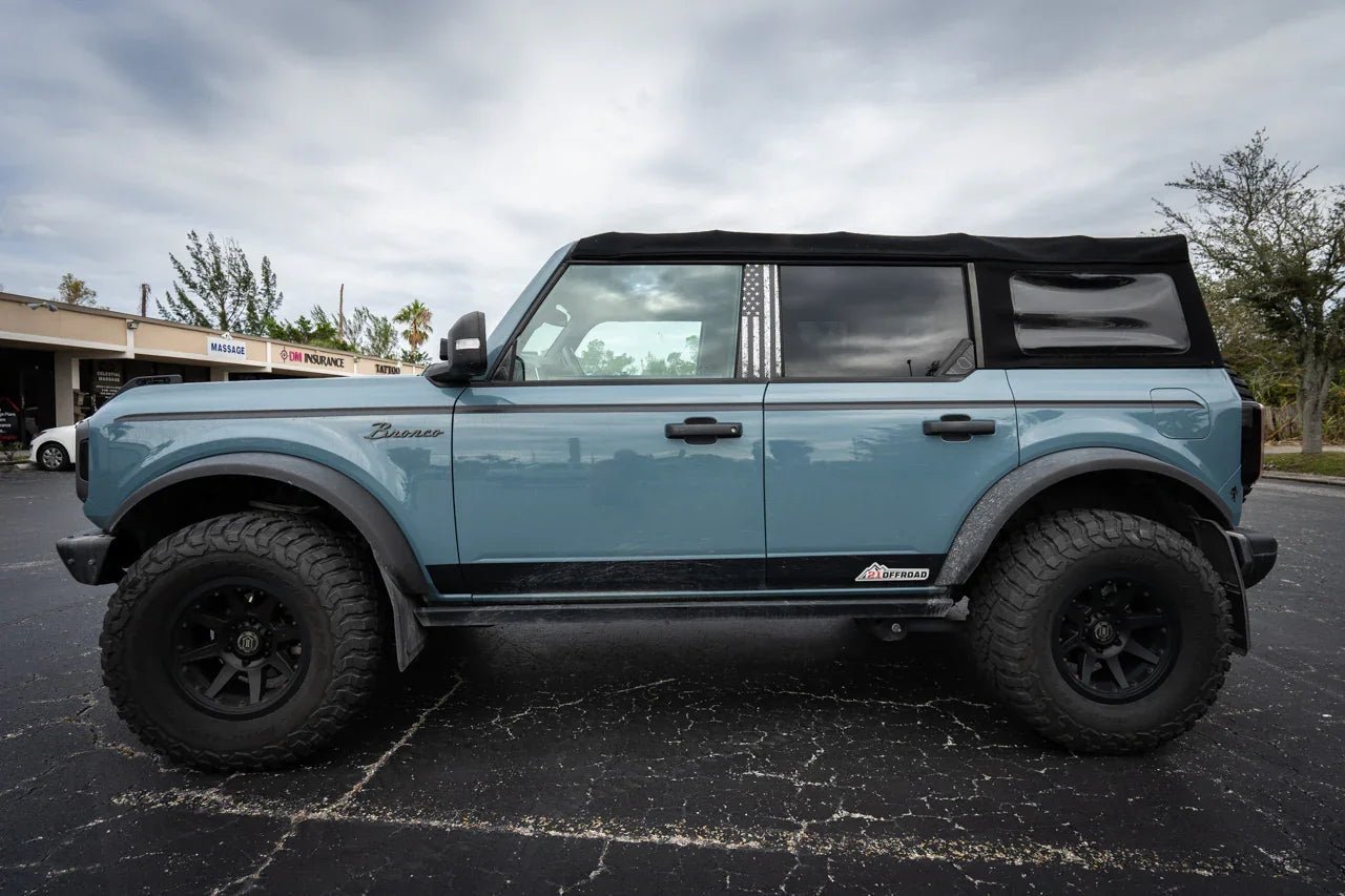 Topo Front Window Triangle Overlay (Printed Series) - 2021+ Bronco 4 Door - Speedlogix