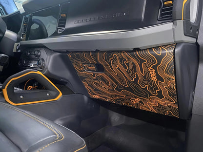 Topo Glovebox Overlay Kit (Printed Series) - 2021+ Bronco - Speedlogix