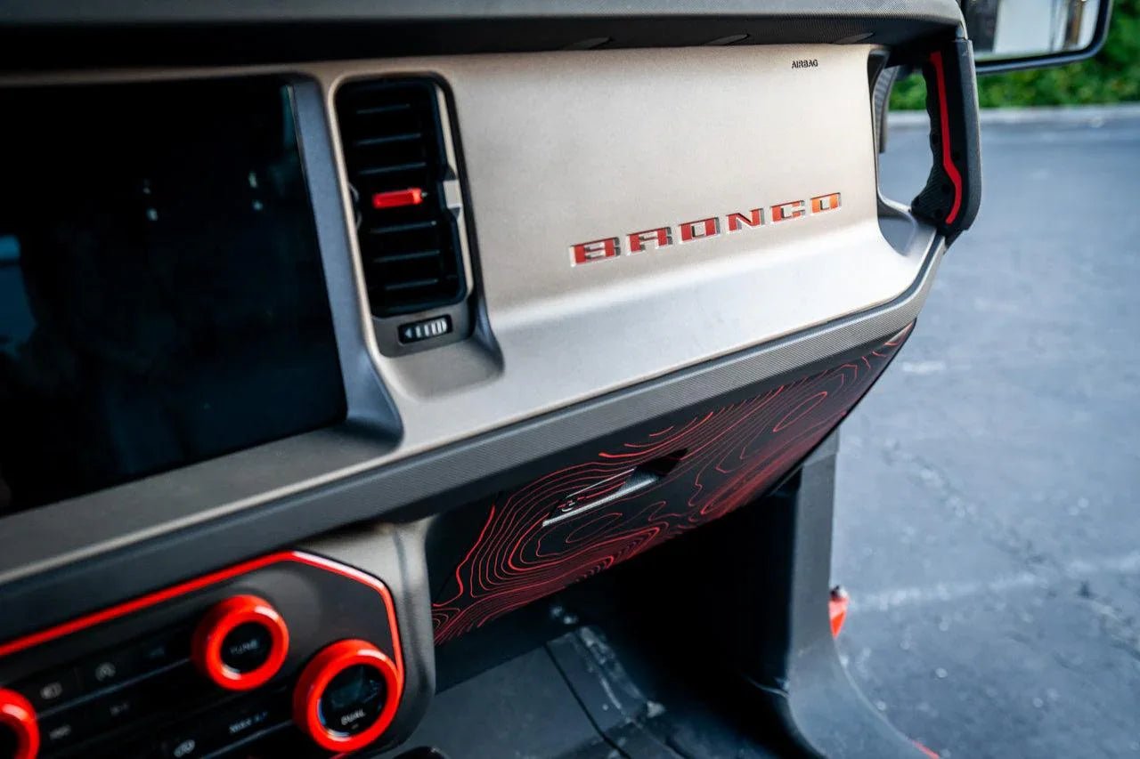 Topo Glovebox Overlay Kit (Printed Series) - 2021+ Bronco - Speedlogix