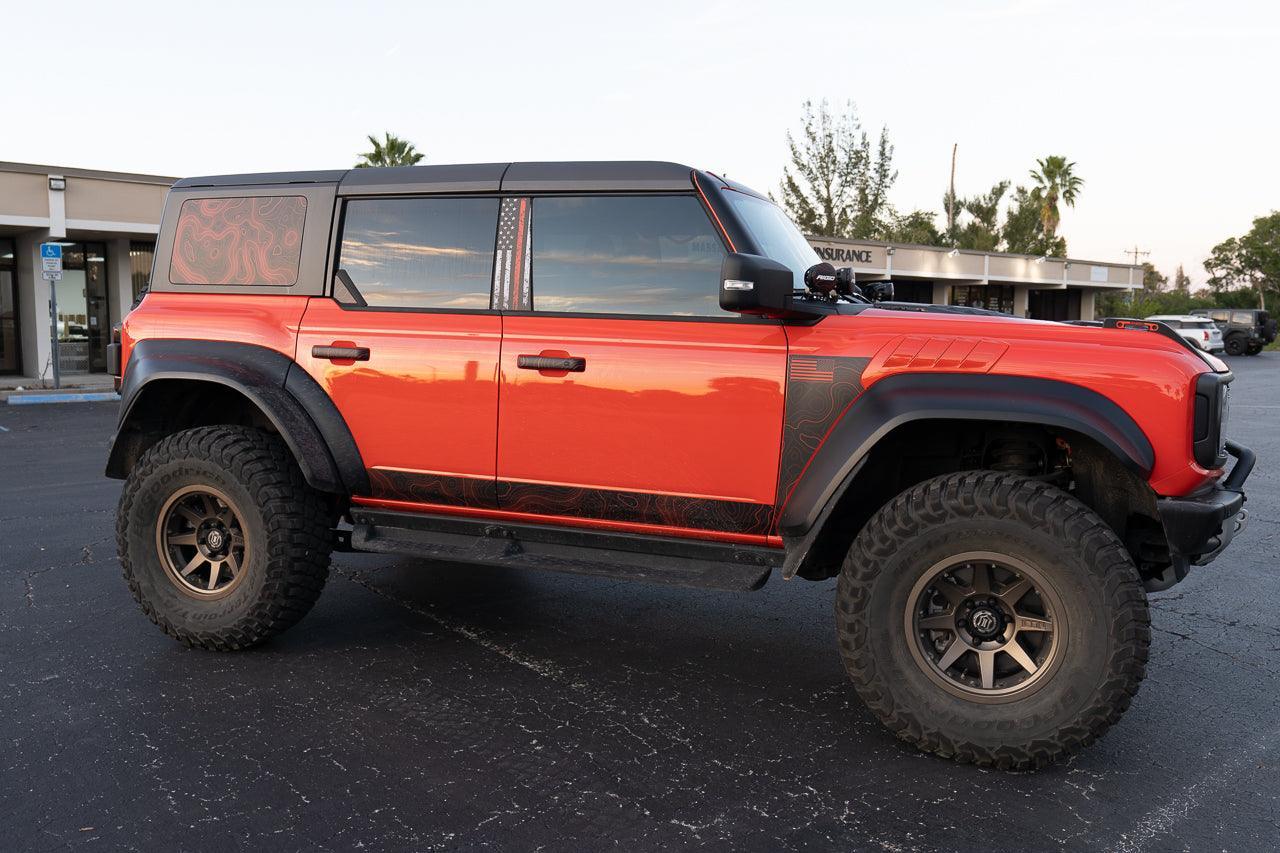 Topo Hardtop Side Window Overlays - 2021+ Bronco 4 Door - Speedlogix
