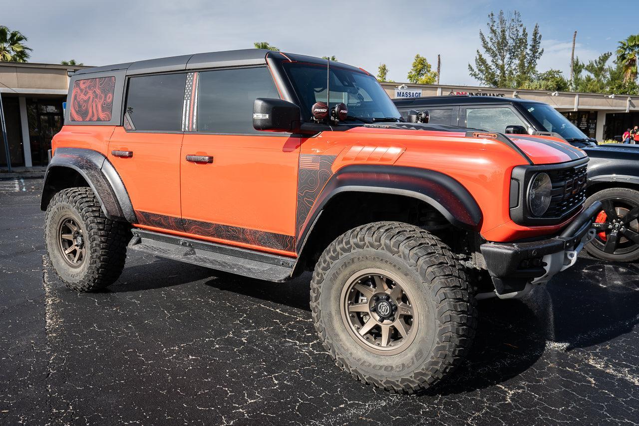 Topo Hardtop Side Window Overlays - 2021+ Bronco 4 Door - Speedlogix