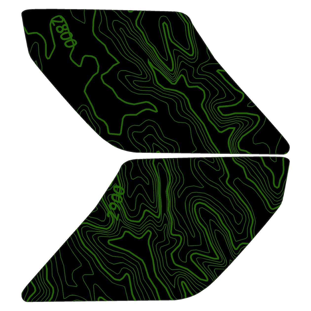 Topo Interior Door Handle Overlays - 2021+ Bronco - Speedlogix