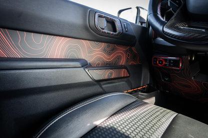 Topo Interior Front Door Grab Handle Overlay Kit (Printed + Laser Series) - 2021+ Bronco - Speedlogix