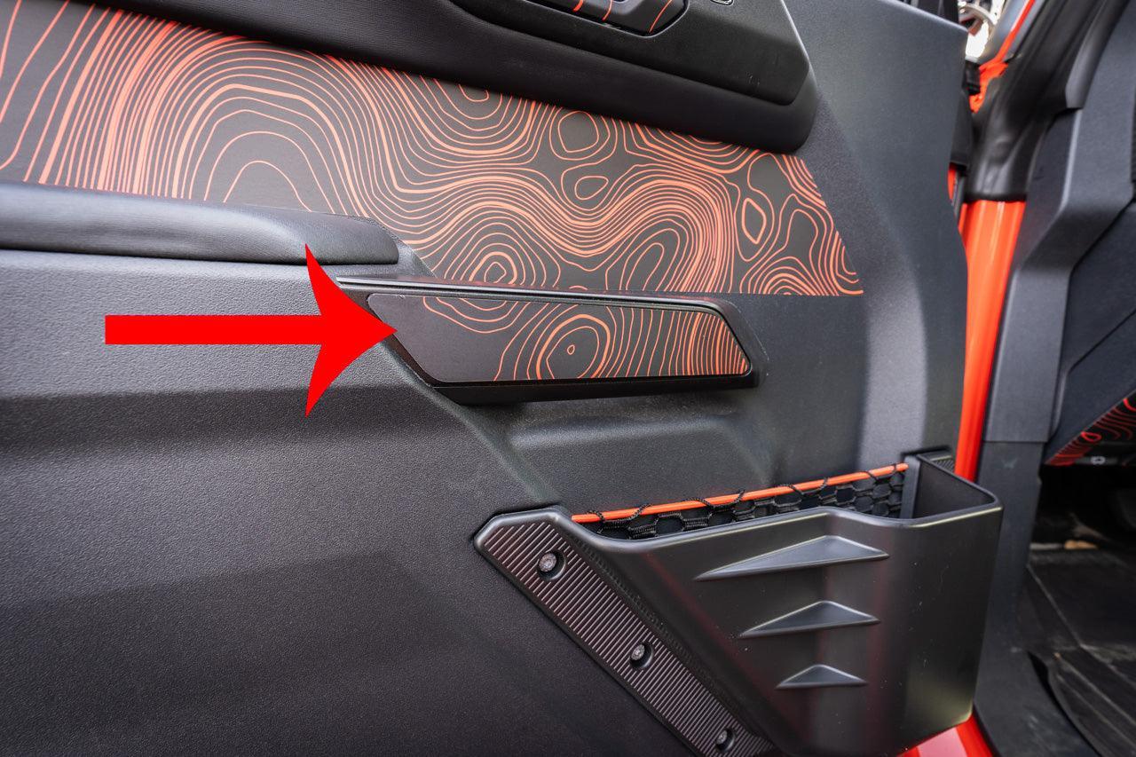 Topo Interior Front Door Grab Handle Overlay Kit (Printed + Laser Series) - 2021+ Bronco - Speedlogix