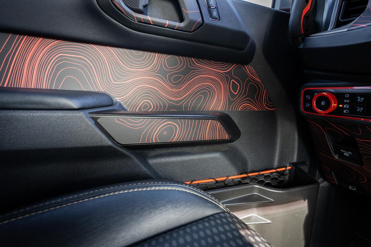 Topo Interior Front Door Grab Handle Overlay Kit (Printed + Laser Series) - 2021+ Bronco - Speedlogix