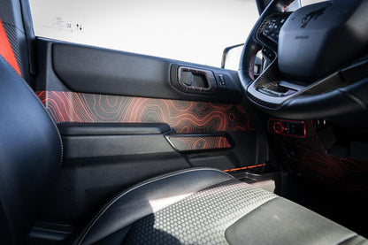 Topo Interior Front Door Grab Handle Overlay Kit (Printed + Laser Series) - 2021+ Bronco - Speedlogix