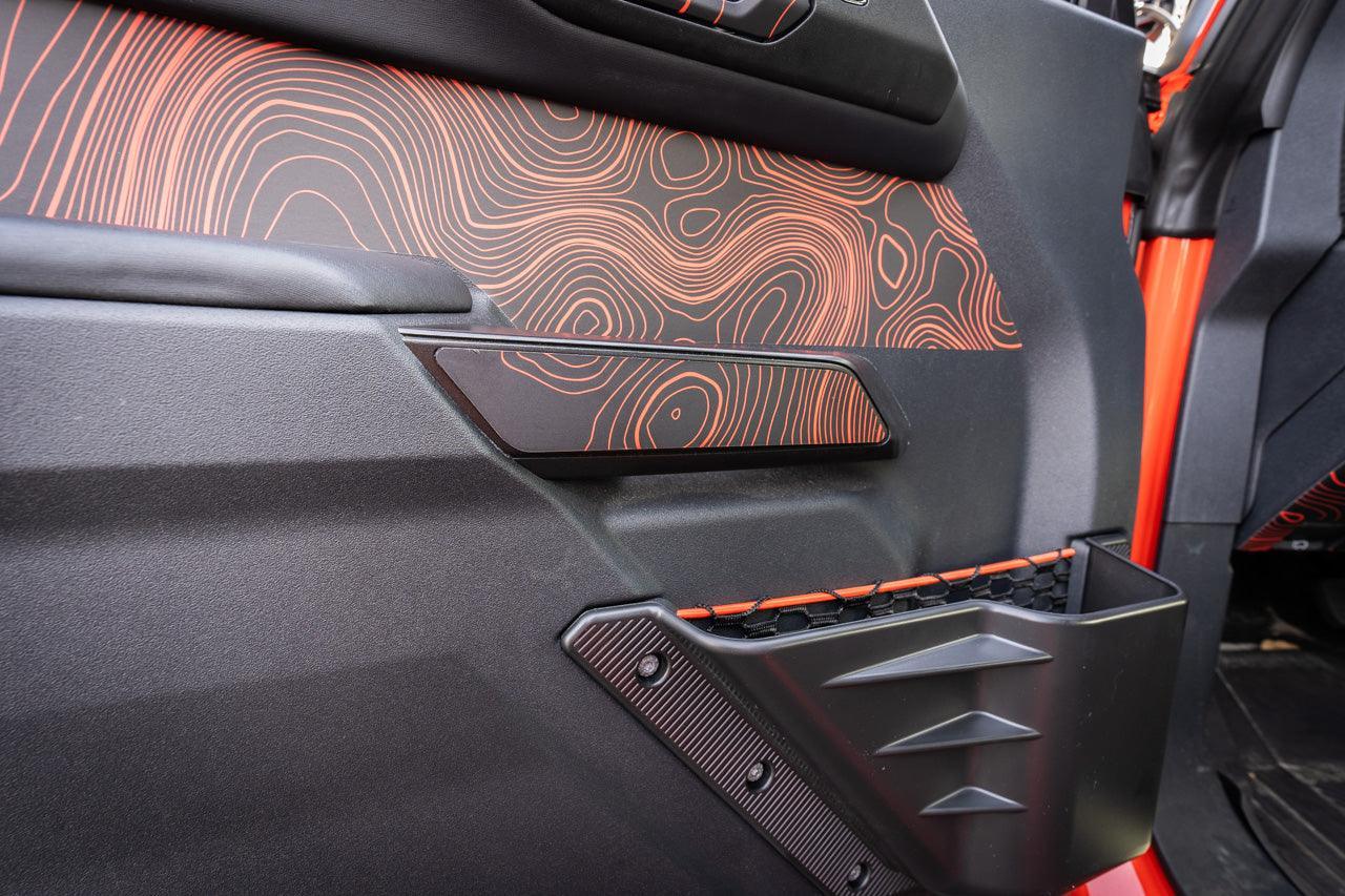 Topo Interior Front Door Grab Handle Overlay Kit (Printed + Laser Series) - 2021+ Bronco - Speedlogix