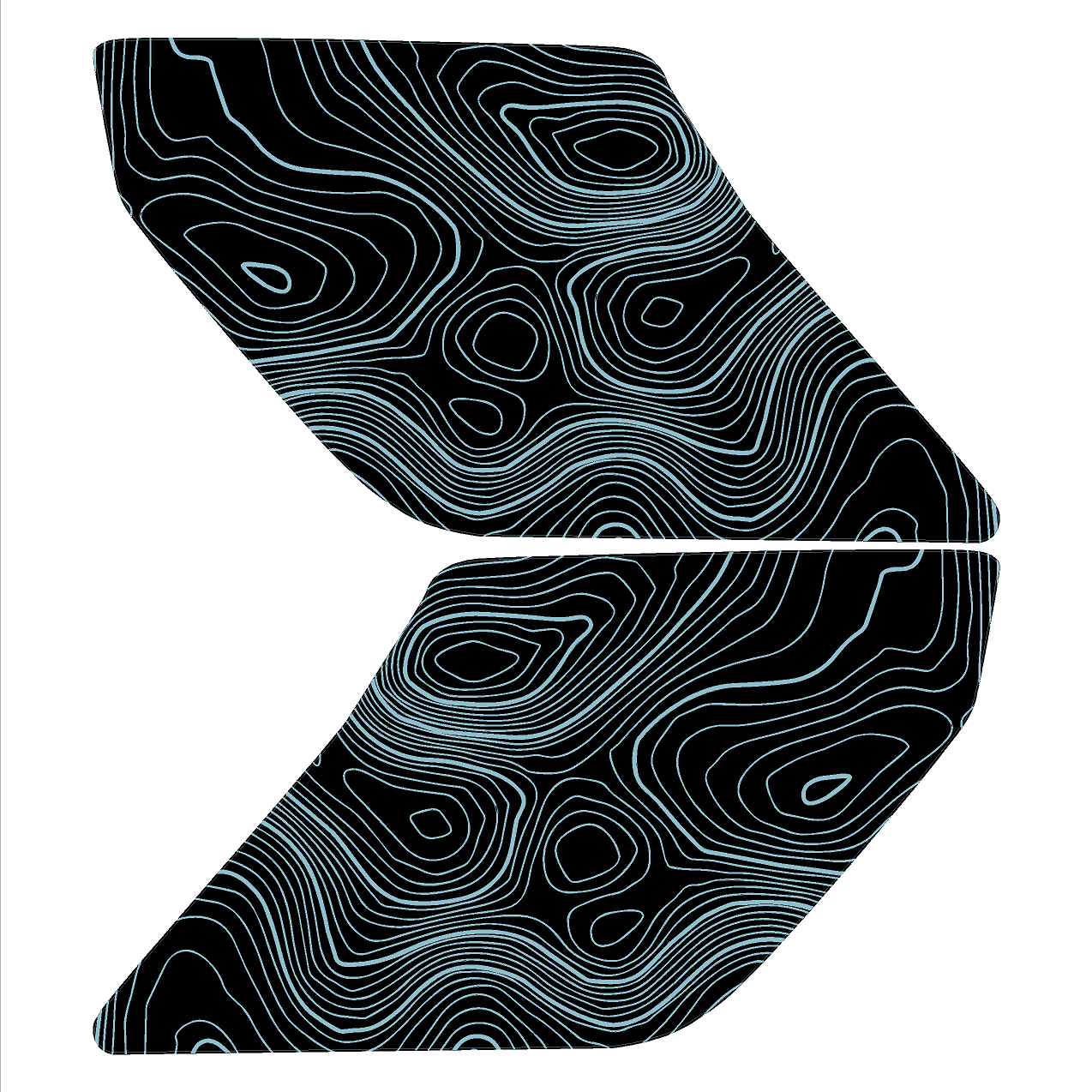 Topo Interior Lower Door Card Insert Overlays (Printed Series) - 2021+ Bronco 2 Door - Speedlogix