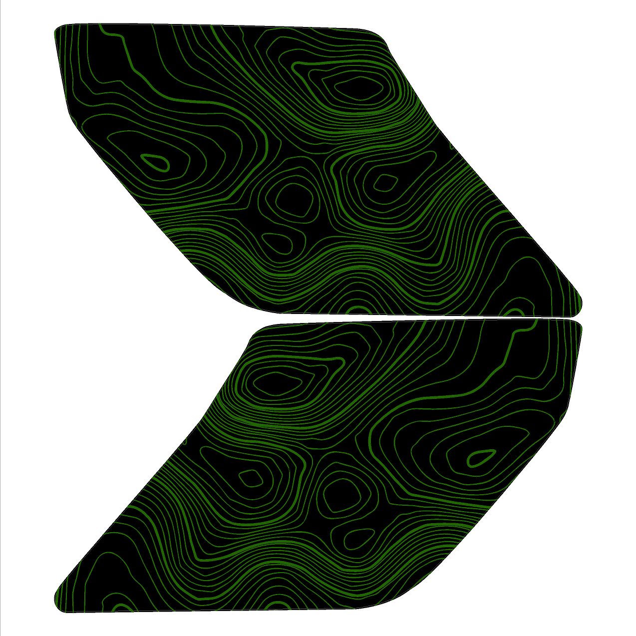 Topo Interior Lower Door Card Insert Overlays (Printed Series) - 2021+ Bronco 2 Door - Speedlogix