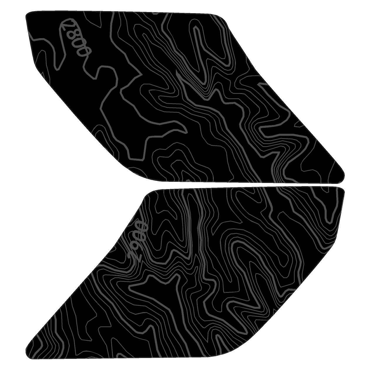 Topo Interior Lower Door Card Insert Overlays (Printed Series) - 2021+ Bronco 2 Door - Speedlogix