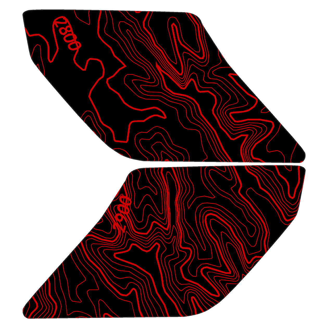 Topo Interior Lower Door Card Insert Overlays (Printed Series) - 2021+ Bronco 2 Door - Speedlogix