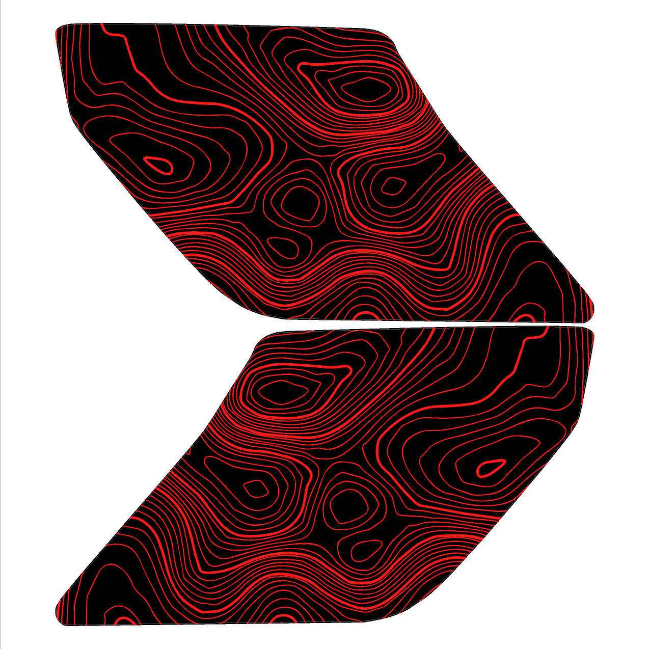 Topo Interior Lower Door Card Insert Overlays (Printed Series) - 2021+ Bronco 2 Door - Speedlogix