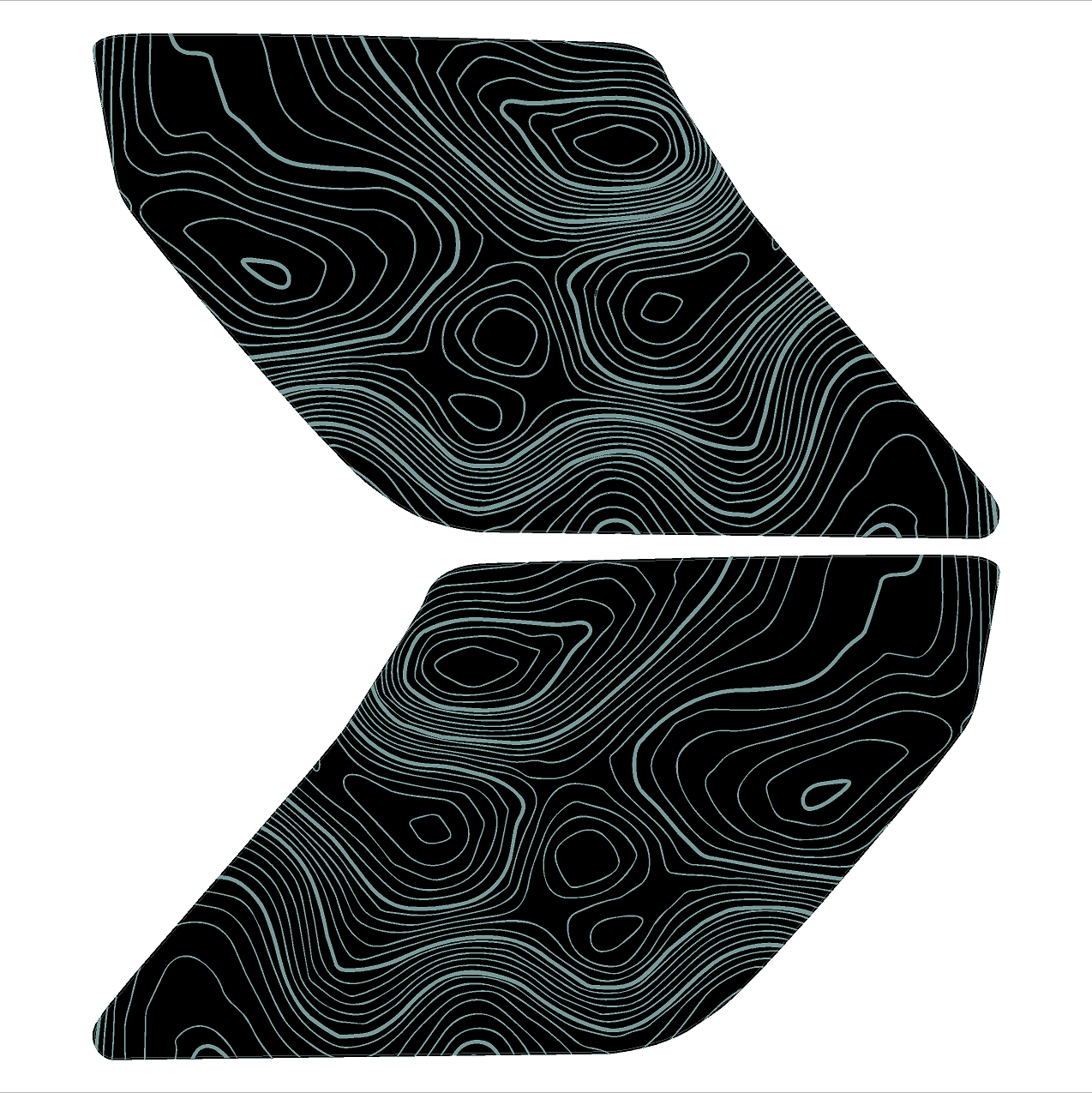 Topo Interior Lower Door Card Insert Overlays (Printed Series) - 2021+ Bronco 2 Door - Speedlogix