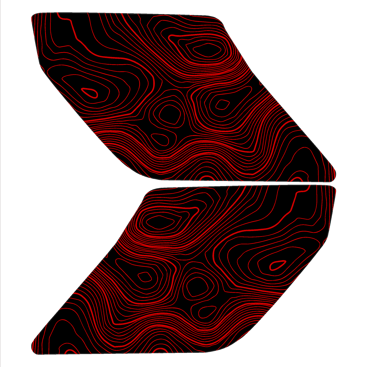 Topo Interior Lower Front Door Card Insert Overlays (Printed Series) - 2021+ Bronco 4 Door