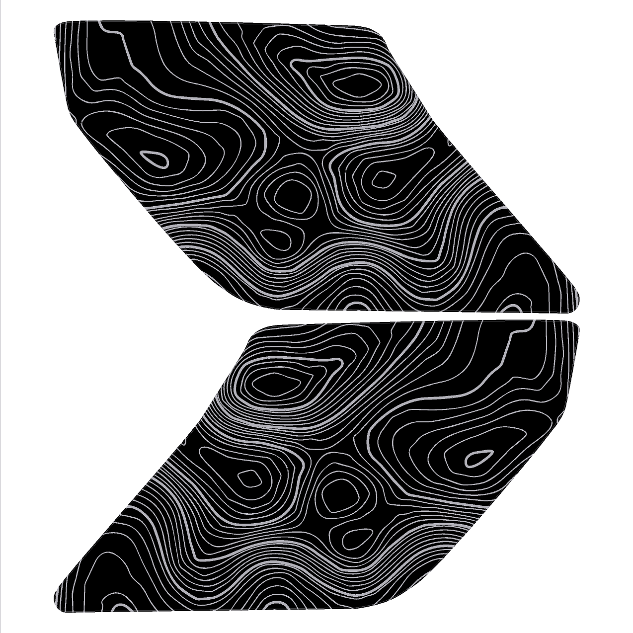 Topo Interior Lower Front Door Card Insert Overlays (Printed Series) - 2021+ Bronco 4 Door