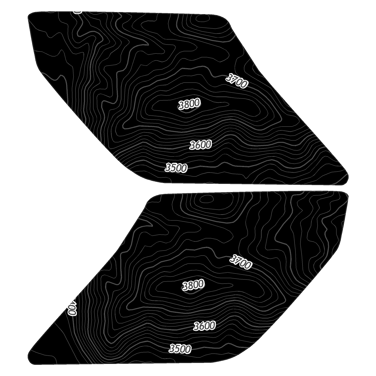 Topo Interior Sun Visor Overlays (Printed Series) - 2021+ Bronco (with Homelink)