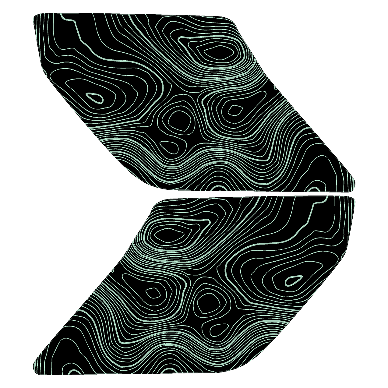 Topo Interior Lower Door Card Insert Overlays (Printed Series) - 2021+ Bronco 2 Door