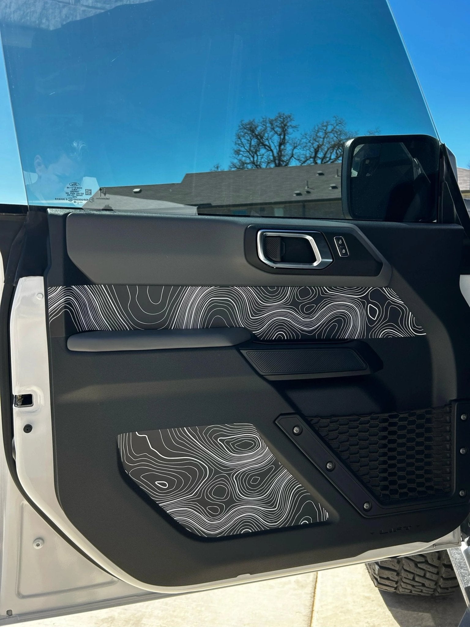 Topo Interior Lower Front Door Card Insert Overlays (Printed Series) - 2021+ Bronco 4 Door - Speedlogix