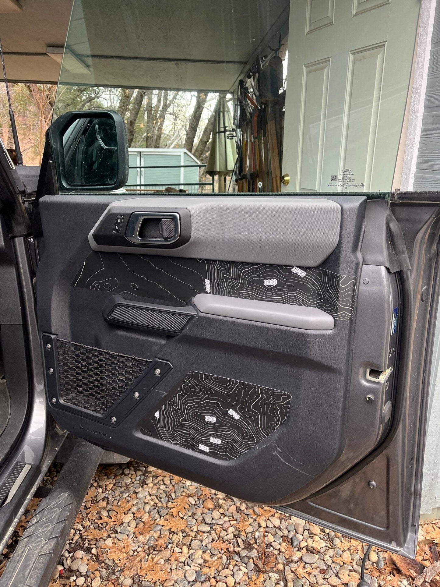 Topo Interior Lower Front Door Card Insert Overlays (Printed Series) - 2021+ Bronco 4 Door - Speedlogix