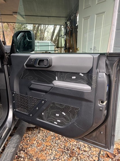 Topo Interior Lower Front Door Card Insert Overlays (Printed Series) - 2021+ Bronco 4 Door - Speedlogix