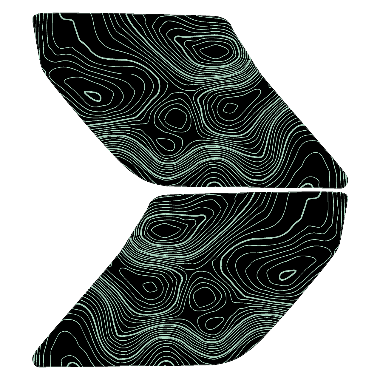 Topo Interior Lower Front Door Card Insert Overlays (Printed Series) - 2021+ Bronco 4 Door - Speedlogix