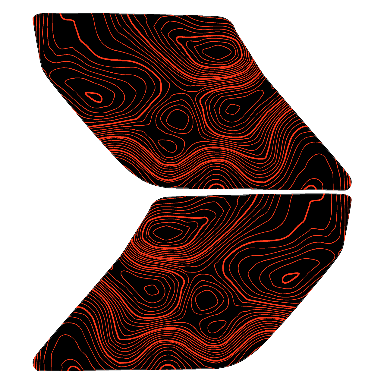 Topo Interior Lower Front Door Card Insert Overlays (Printed Series) - 2021+ Bronco 4 Door - Speedlogix