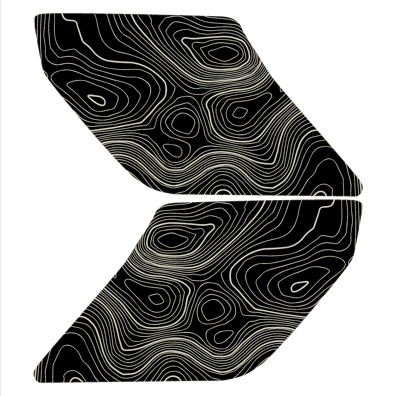 Topo Interior Lower Front Door Card Insert Overlays (Printed Series) - 2021+ Bronco 4 Door - Speedlogix