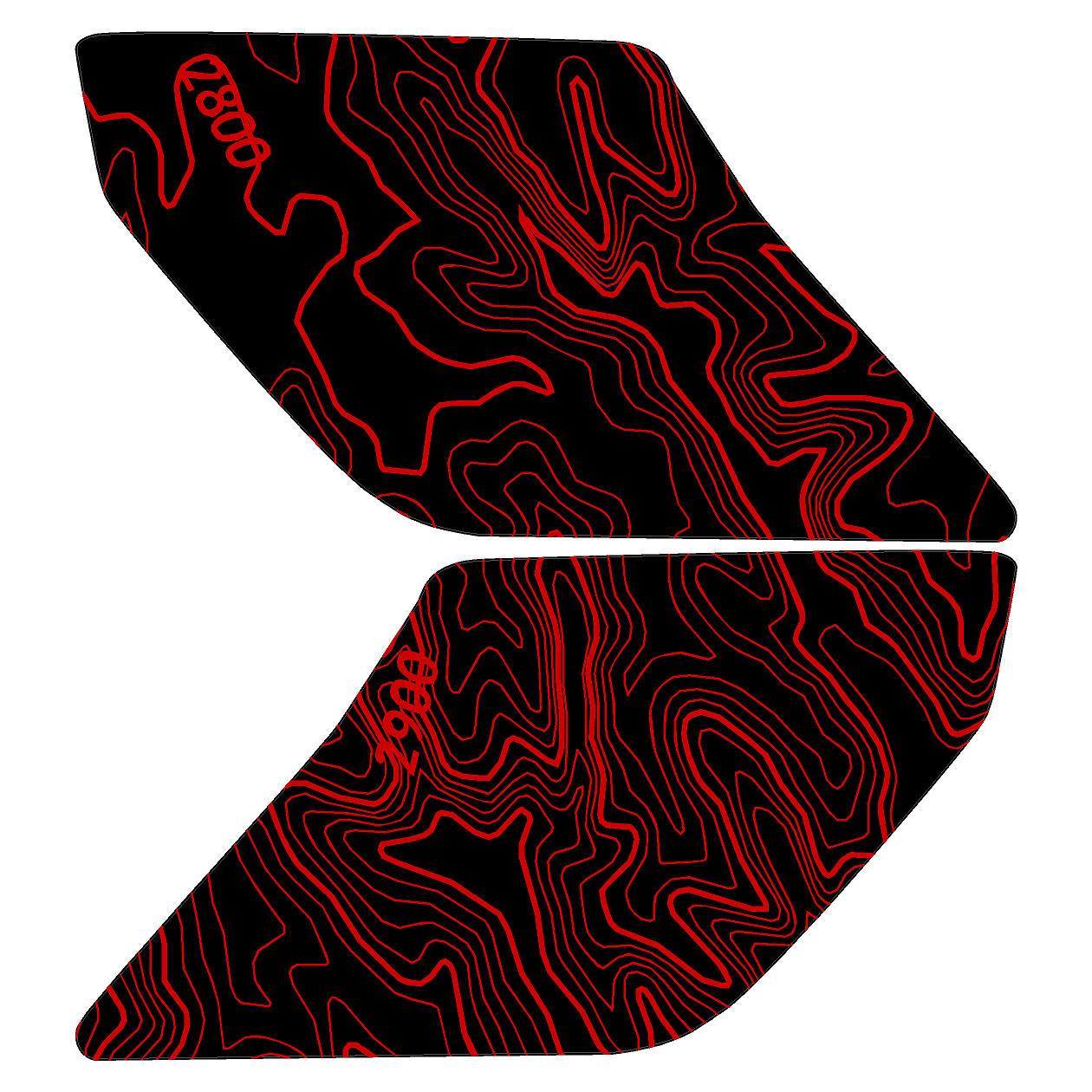 Topo Interior Lower Front Door Card Insert Overlays (Printed Series) - 2021+ Bronco 4 Door - Speedlogix