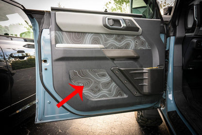 Topo Interior Lower Front Door Card Insert Overlays (Printed Series) - 2021+ Bronco 4 Door - Speedlogix