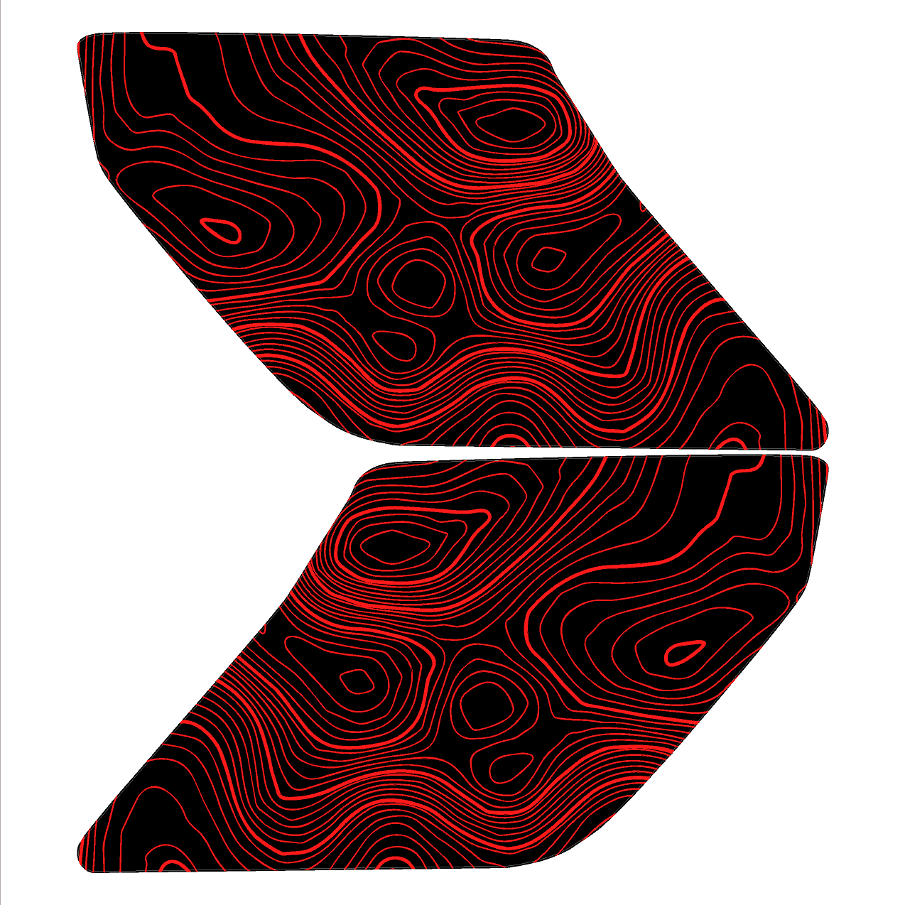 Topo Interior Lower Front Door Card Insert Overlays (Printed Series) - 2021+ Bronco 4 Door - Speedlogix