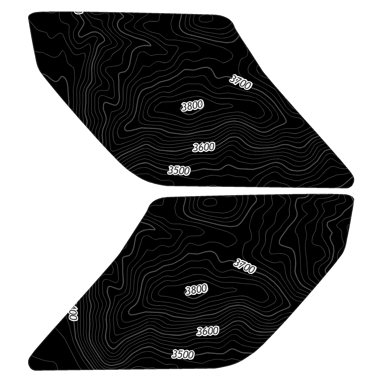 Topo Interior Lower Front Door Card Insert Overlays (Printed Series) - 2021+ Bronco 4 Door - Speedlogix