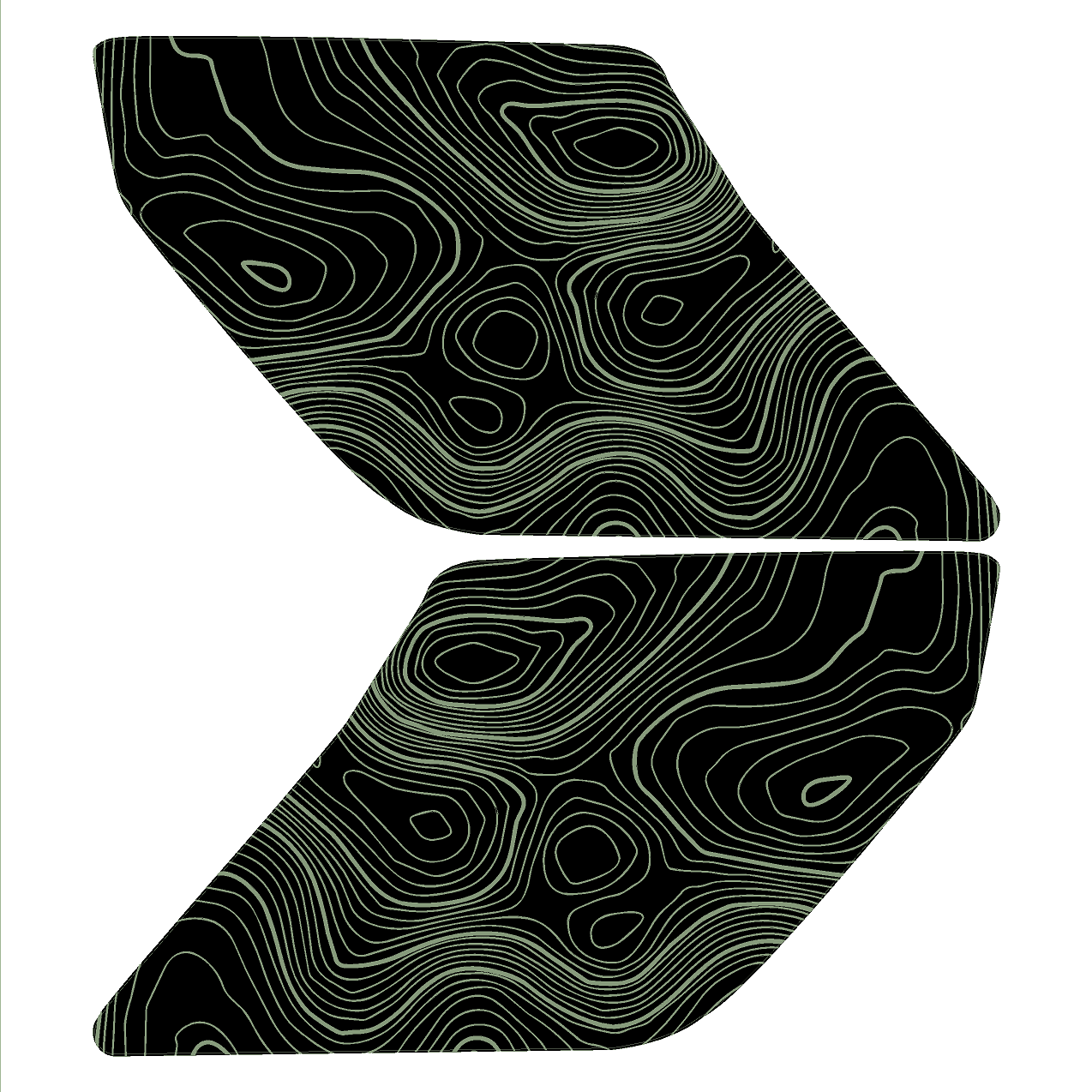 Topo Interior Lower Front Door Card Insert Overlays (Printed Series) - 2021+ Bronco 4 Door - Speedlogix