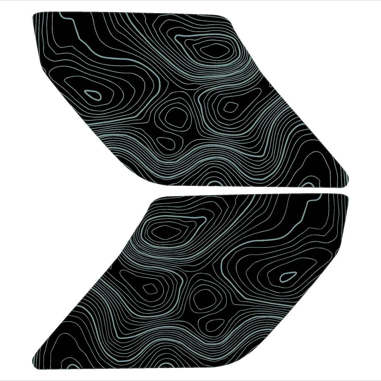 Topo Interior Lower Front Door Card Insert Overlays (Printed Series) - 2021+ Bronco 4 Door - Speedlogix