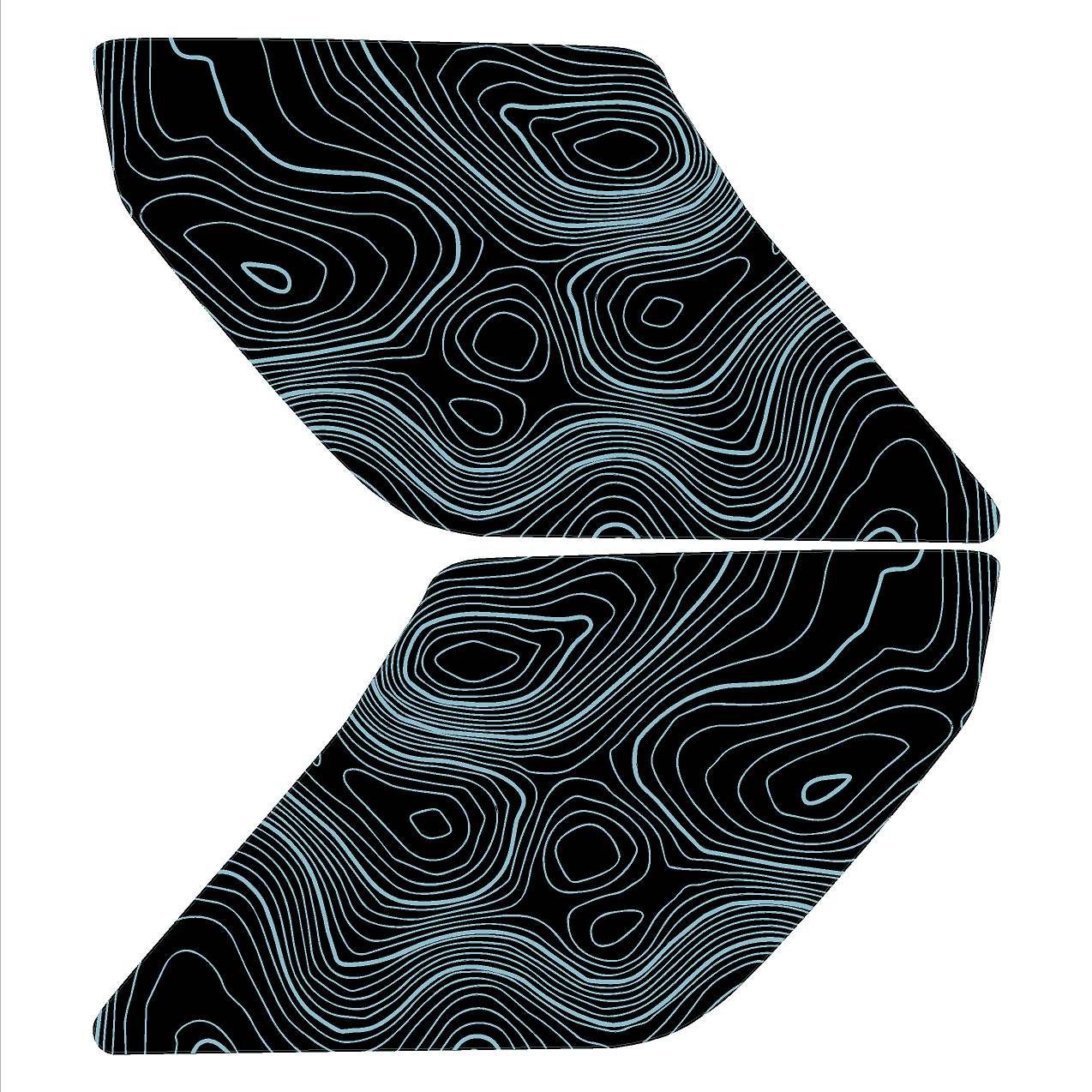 Topo Interior Lower Front Door Card Insert Overlays (Printed Series) - 2021+ Bronco 4 Door - Speedlogix