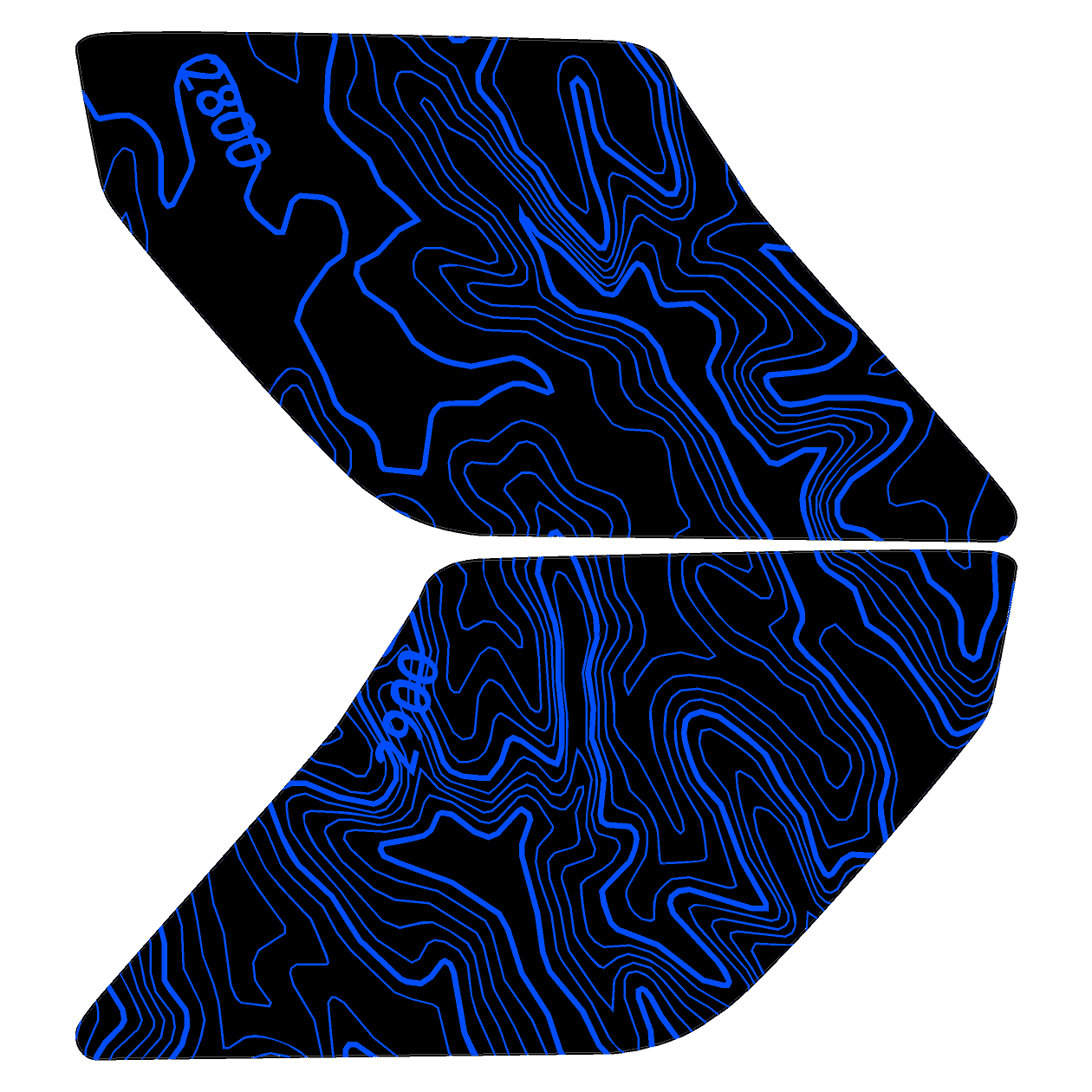 Topo Interior Sun Visor Overlays (Printed Series) - 2021+ Bronco (with Homelink) - Speedlogix